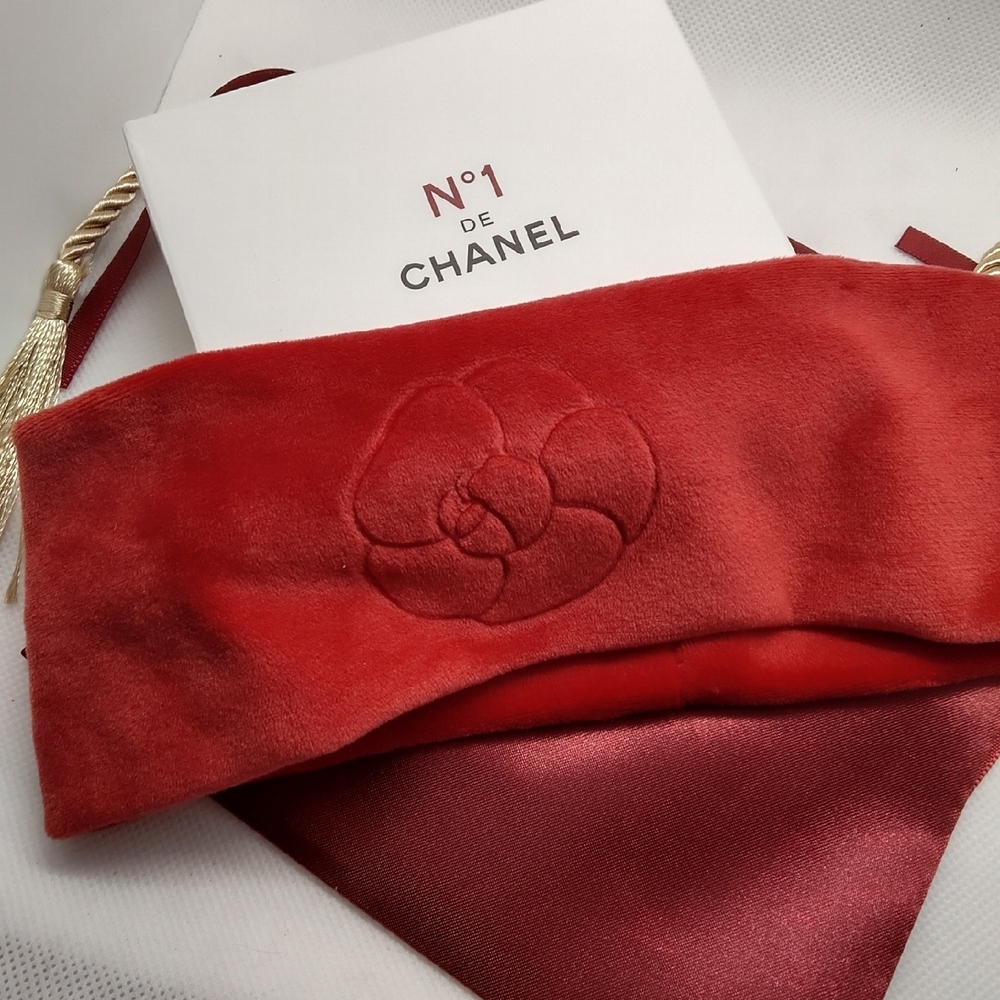 CHANEL Red Velvet Headband